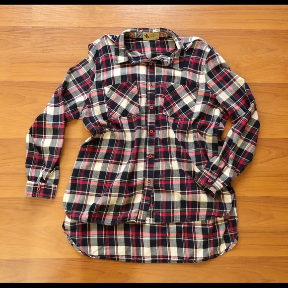 Just like the 90s Plaid HiLow Button Up Shirt - Picture 5 of 7